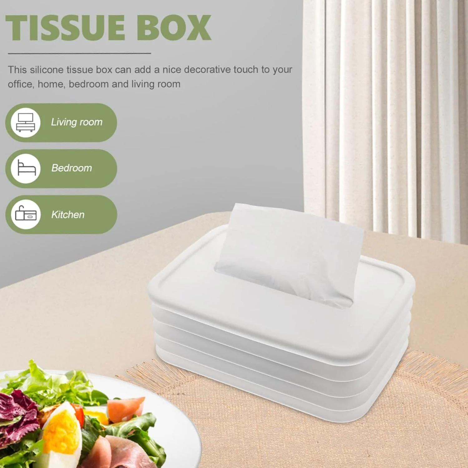 Simple Silicone Tissue Holder Cube / Cylinder Tissue Box for Bathroom, Office - Image 3