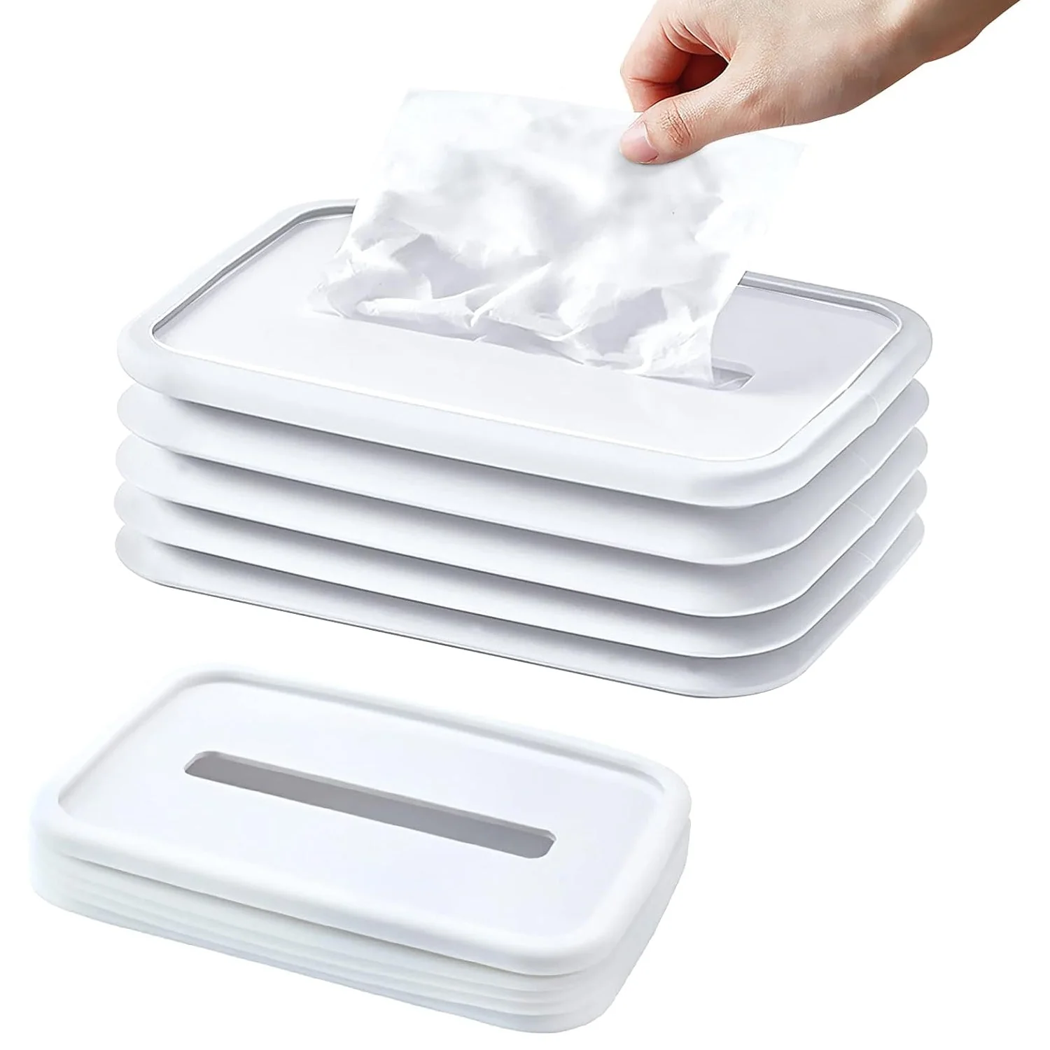 Simple Silicone Tissue Holder Cube / Cylinder Tissue Box for Bathroom, Office - Image 4