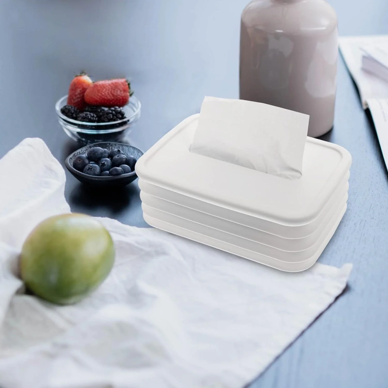 Simple Silicone Tissue Holder Cube / Cylinder Tissue Box for Bathroom, Office - Image 5