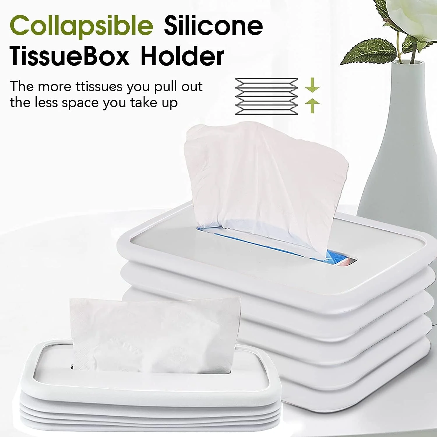 Simple Silicone Tissue Holder Cube / Cylinder Tissue Box for Bathroom, Office - Image 6