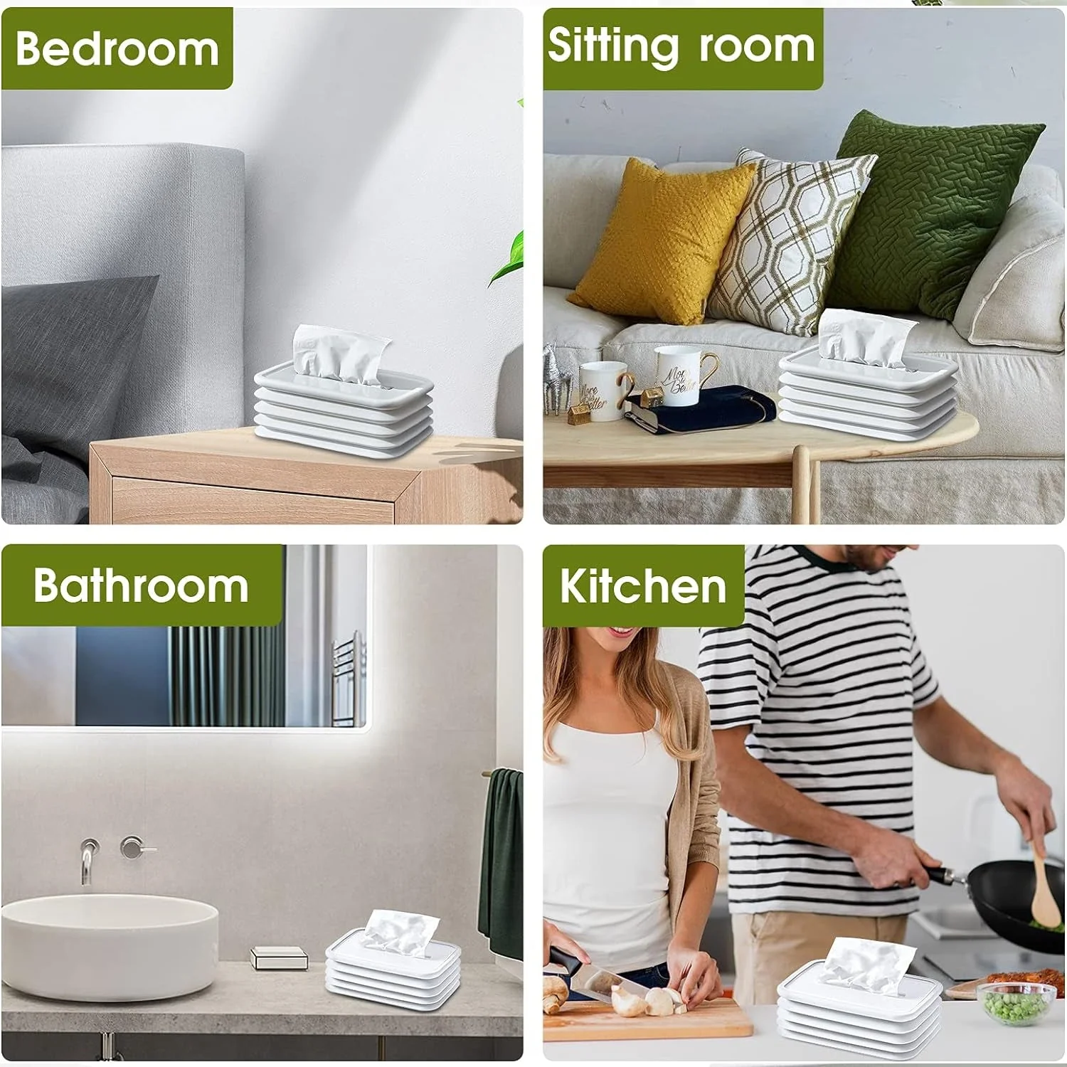 Simple Silicone Tissue Holder Cube / Cylinder Tissue Box for Bathroom, Office - Image 7