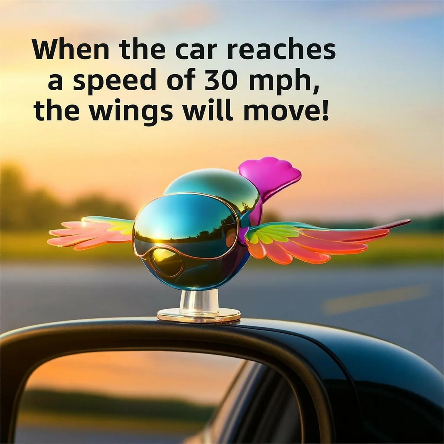Simulated Flapping Bird Car Ornament | Creative Spinning Dashboard & Mirror Decor - Image 5