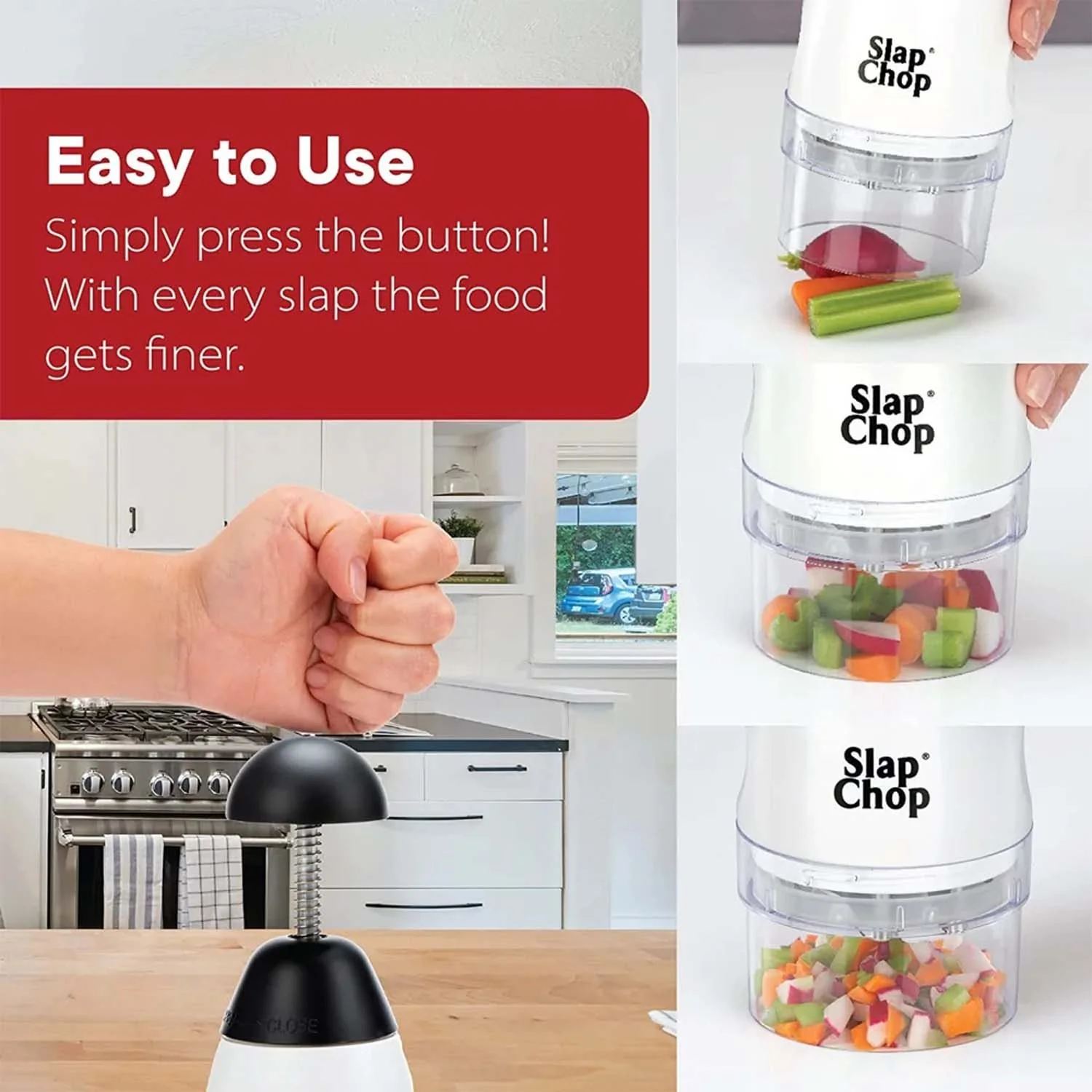 Slap Chop Hand Press Vegetable & Fruit Chopper (1 Pc) - Image 7