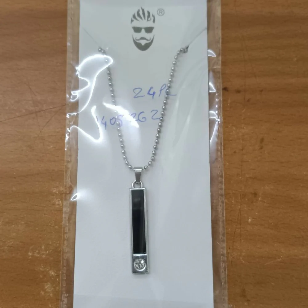 Sleek Rectangal Black Inaly Pendent For Mens - Image 7