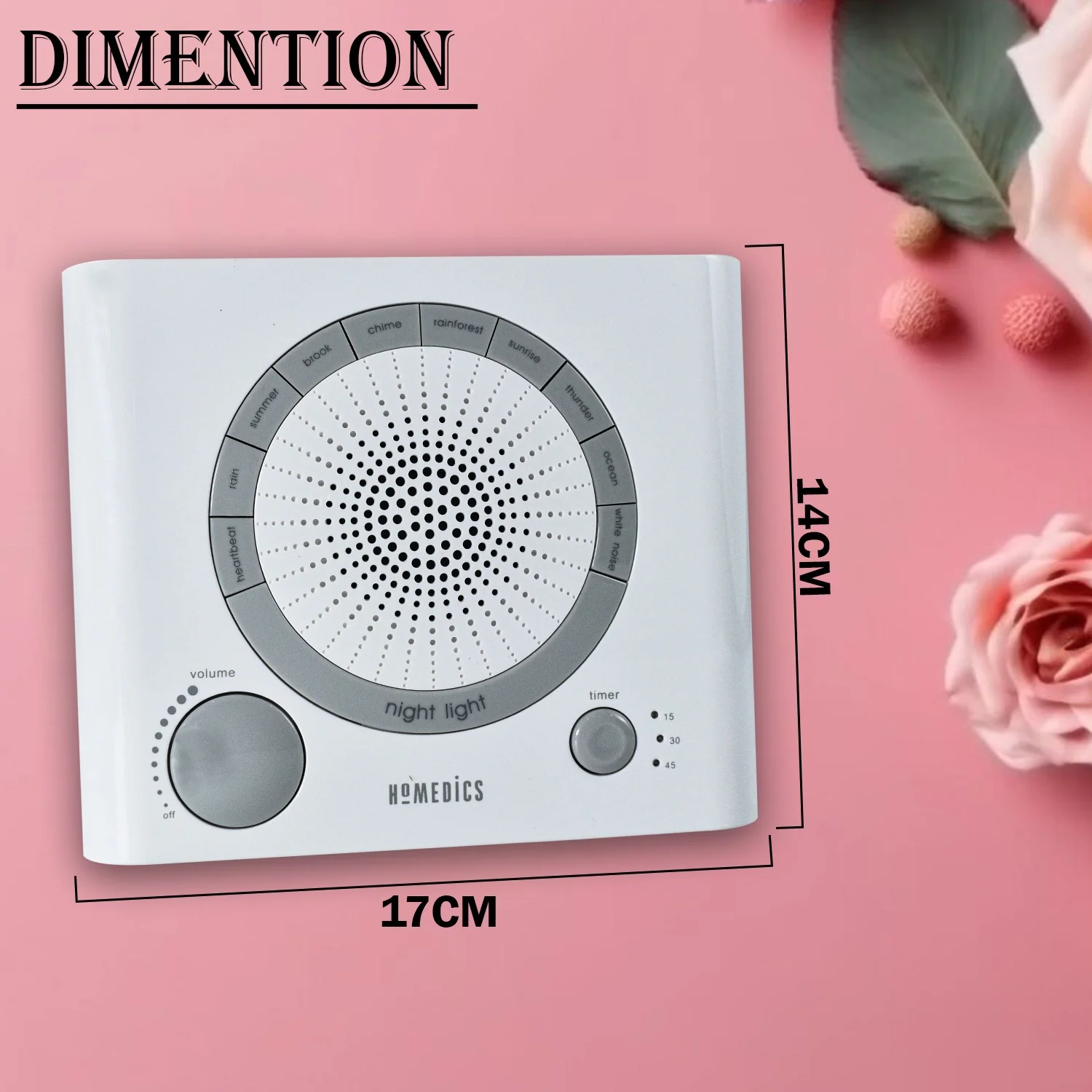 Sleep Therapy Sound Machine with 8 Soothing Sounds (Battery, Timer Option) - Image 8