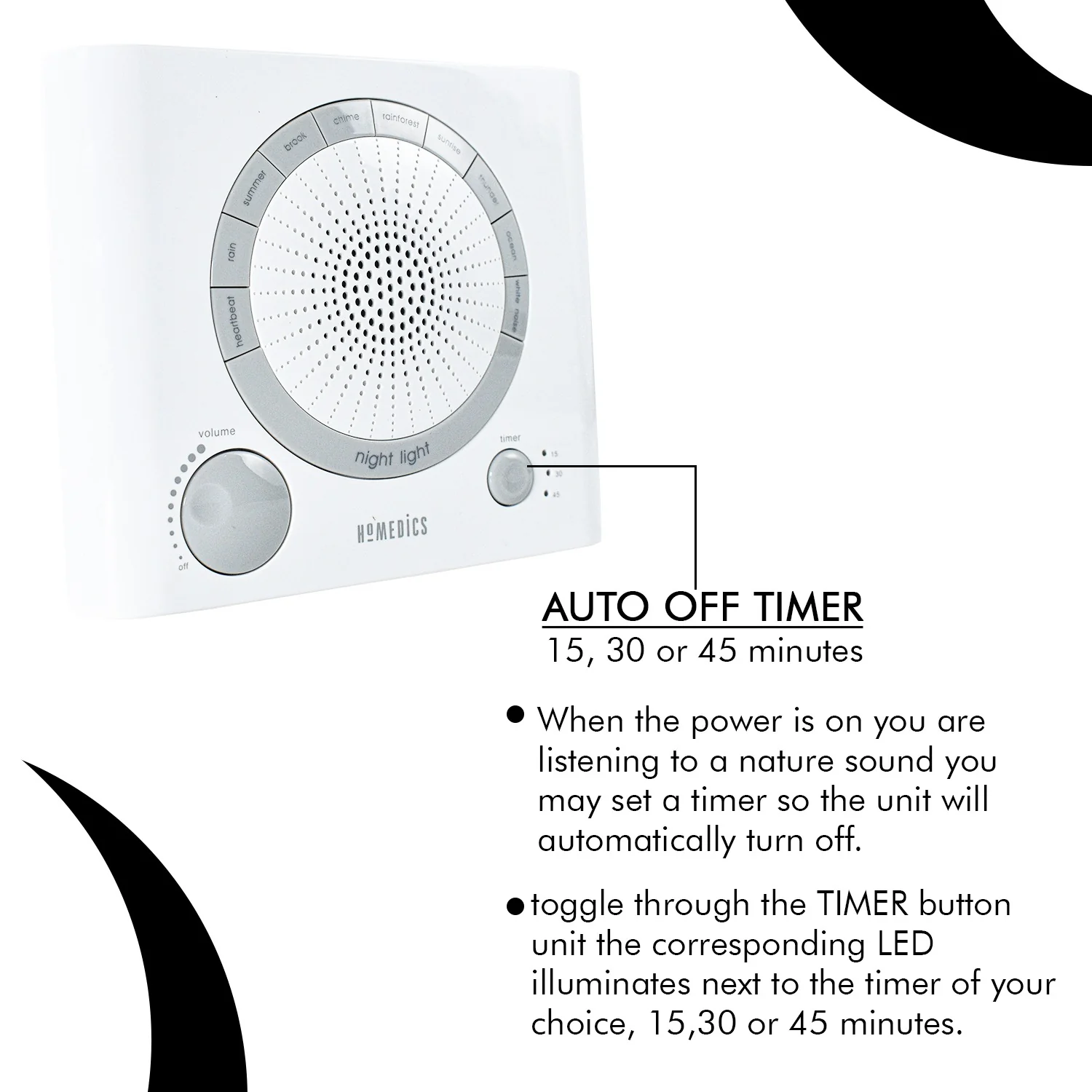 Sleep Therapy Sound Machine with 8 Soothing Sounds (Battery, Timer Option) - Image 9