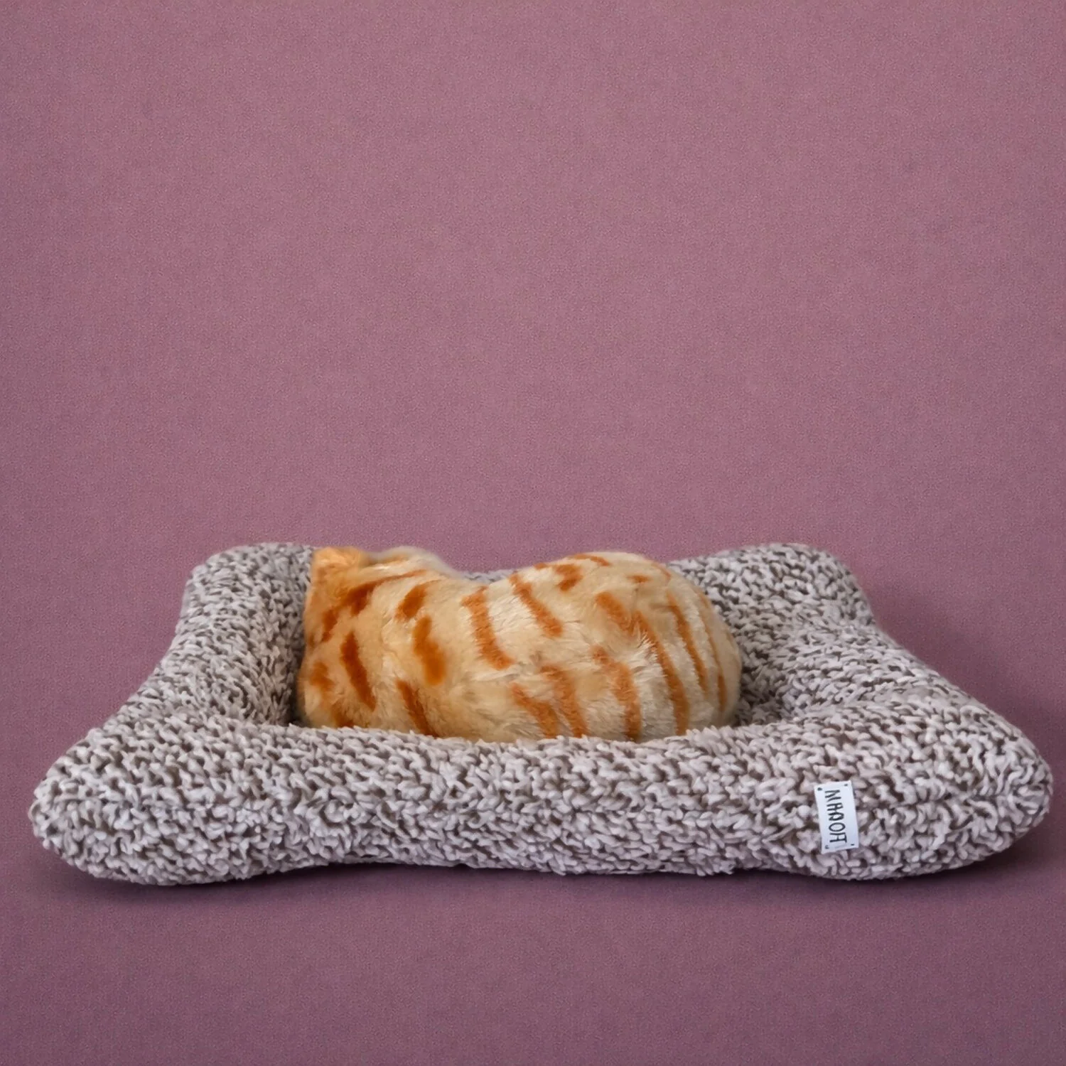 Sleeping Cat Plush Toy with Cushion for Car Dashboard, Home and Desk Decor - Image 3