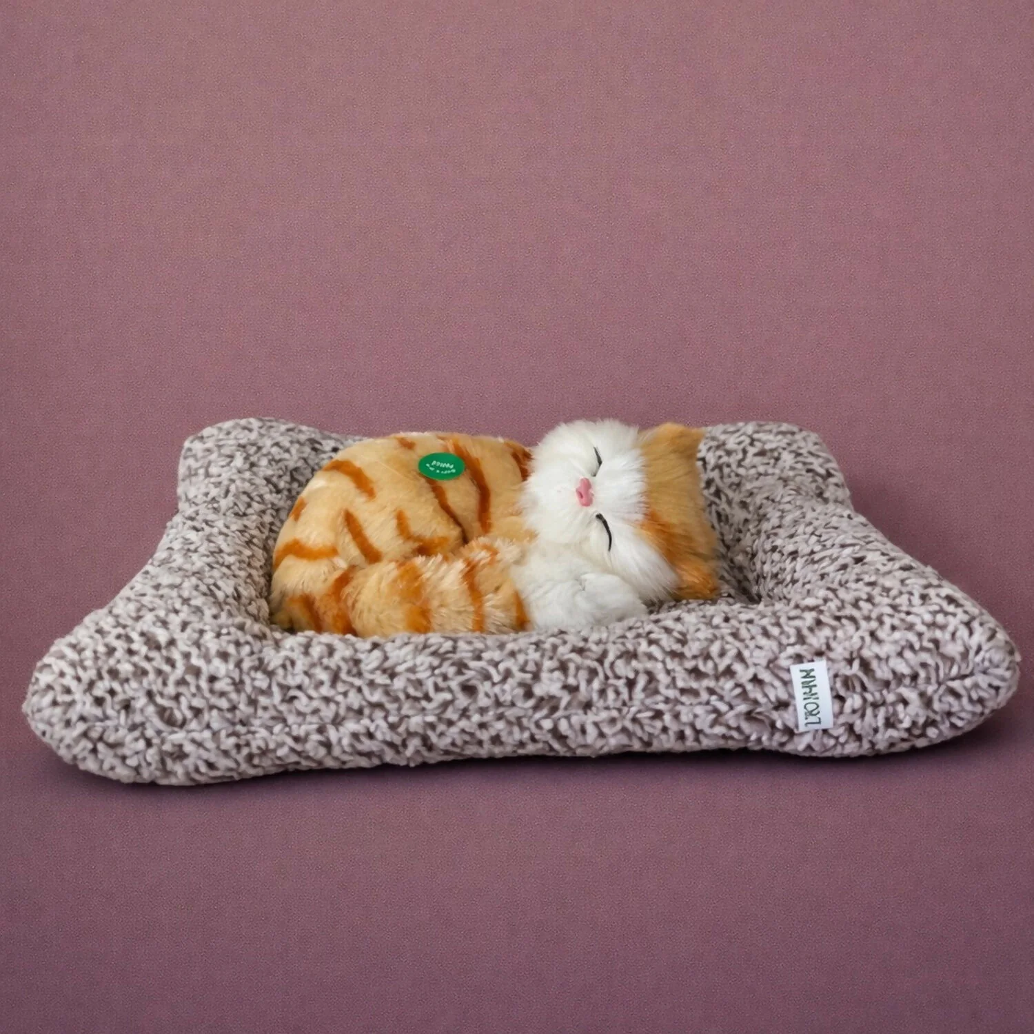Sleeping Cat Plush Toy with Cushion for Car Dashboard, Home and Desk Decor - Image 4