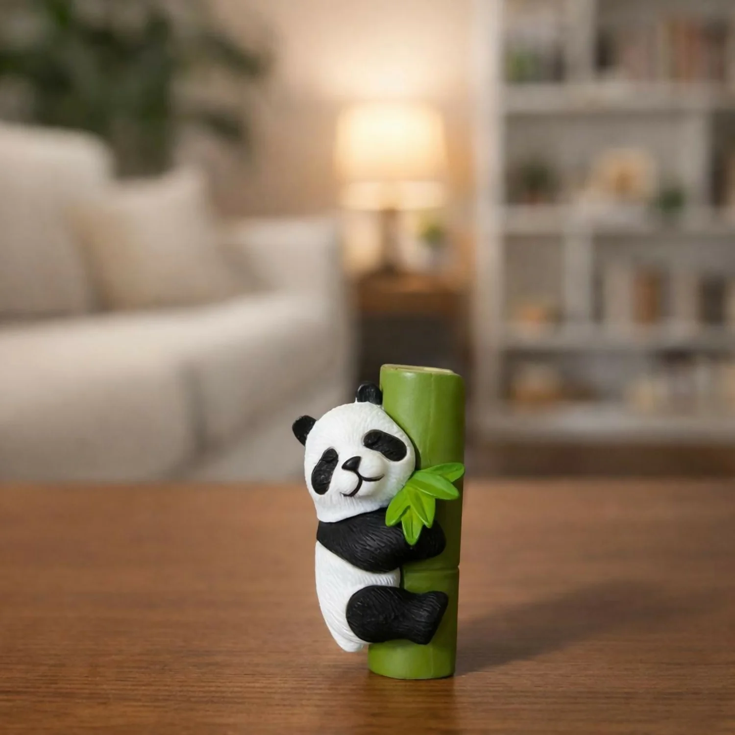 Sleeping Panda poly-resin Bamboo Showpiece | Cute Mini Decorative Figurine - Image 2
