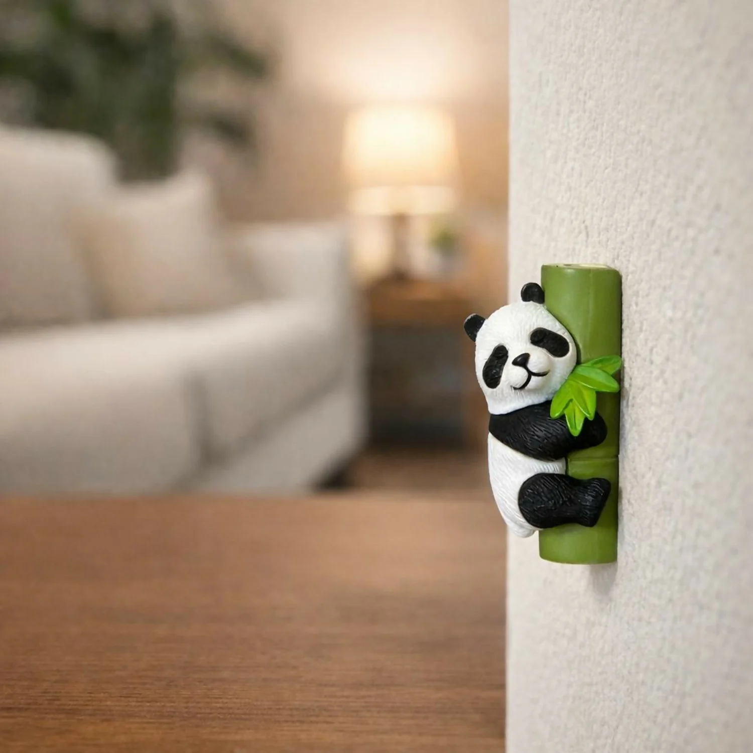 Sleeping Panda poly-resin Bamboo Showpiece | Cute Mini Decorative Figurine - Image 3