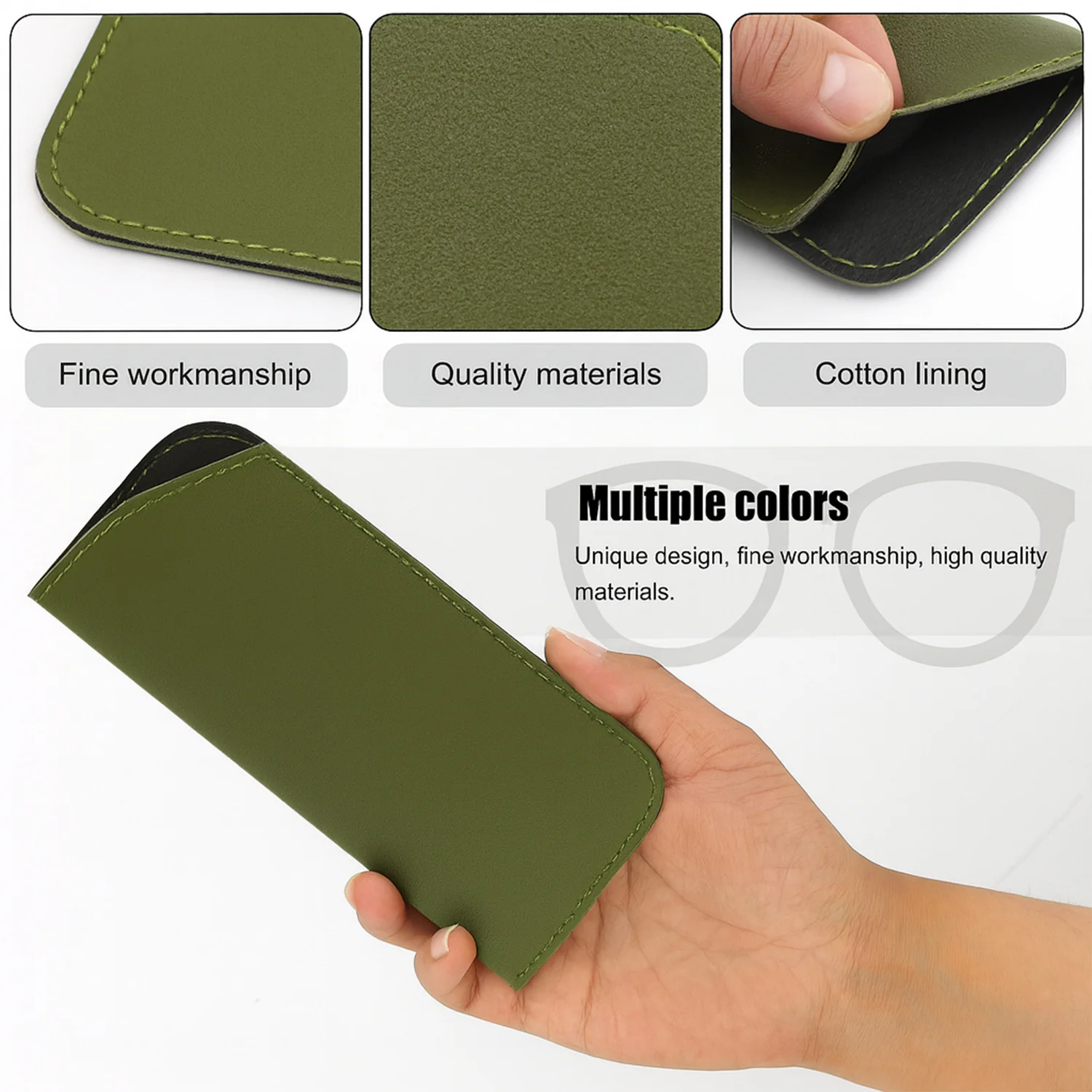 Slim PU Leather Glasses Sleeve - (1 Pc) - Image 3