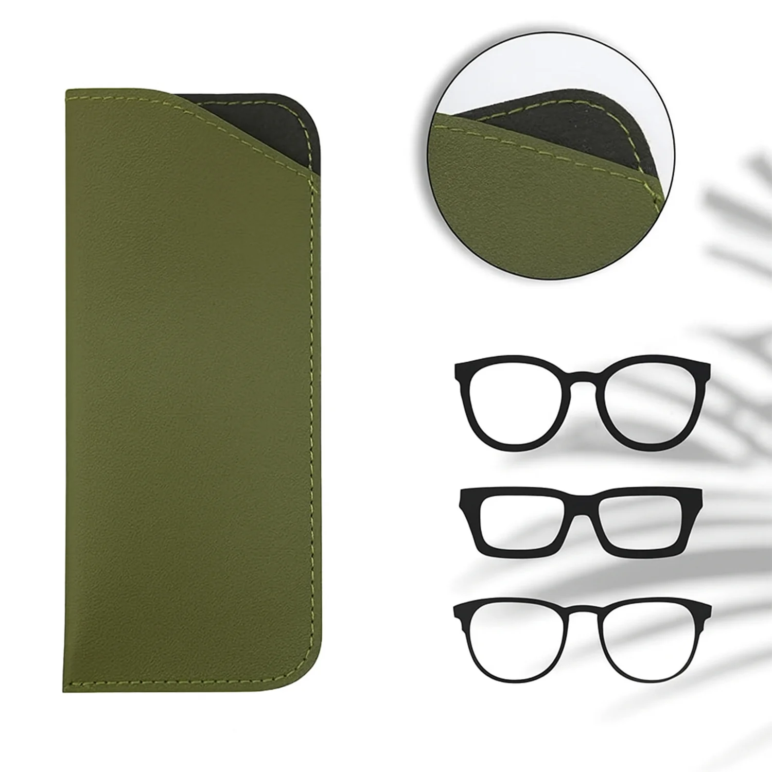 Slim PU Leather Glasses Sleeve - (1 Pc) - Image 7