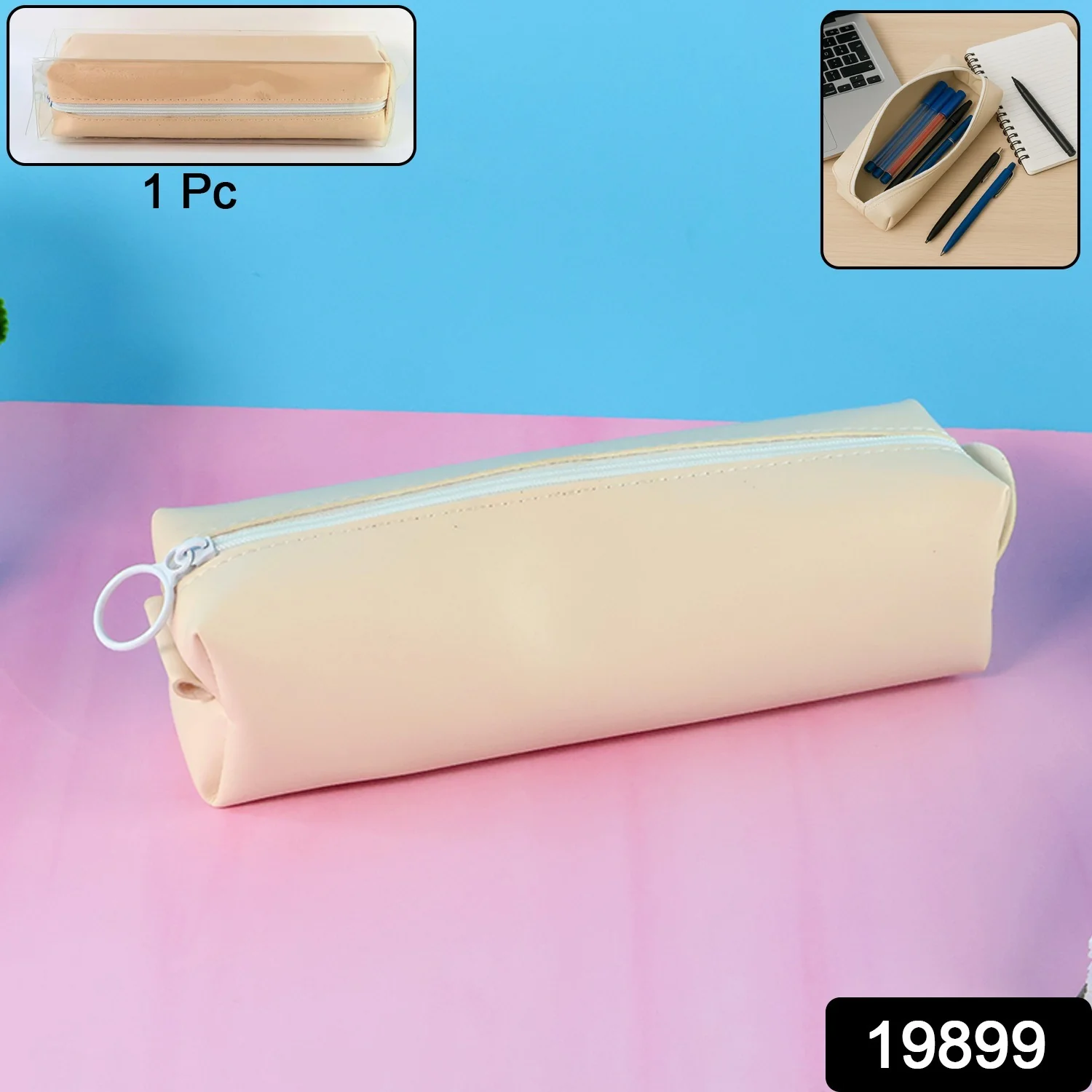 Slim PU Leather Pencil Pouch - (1 Pc) - Image 2