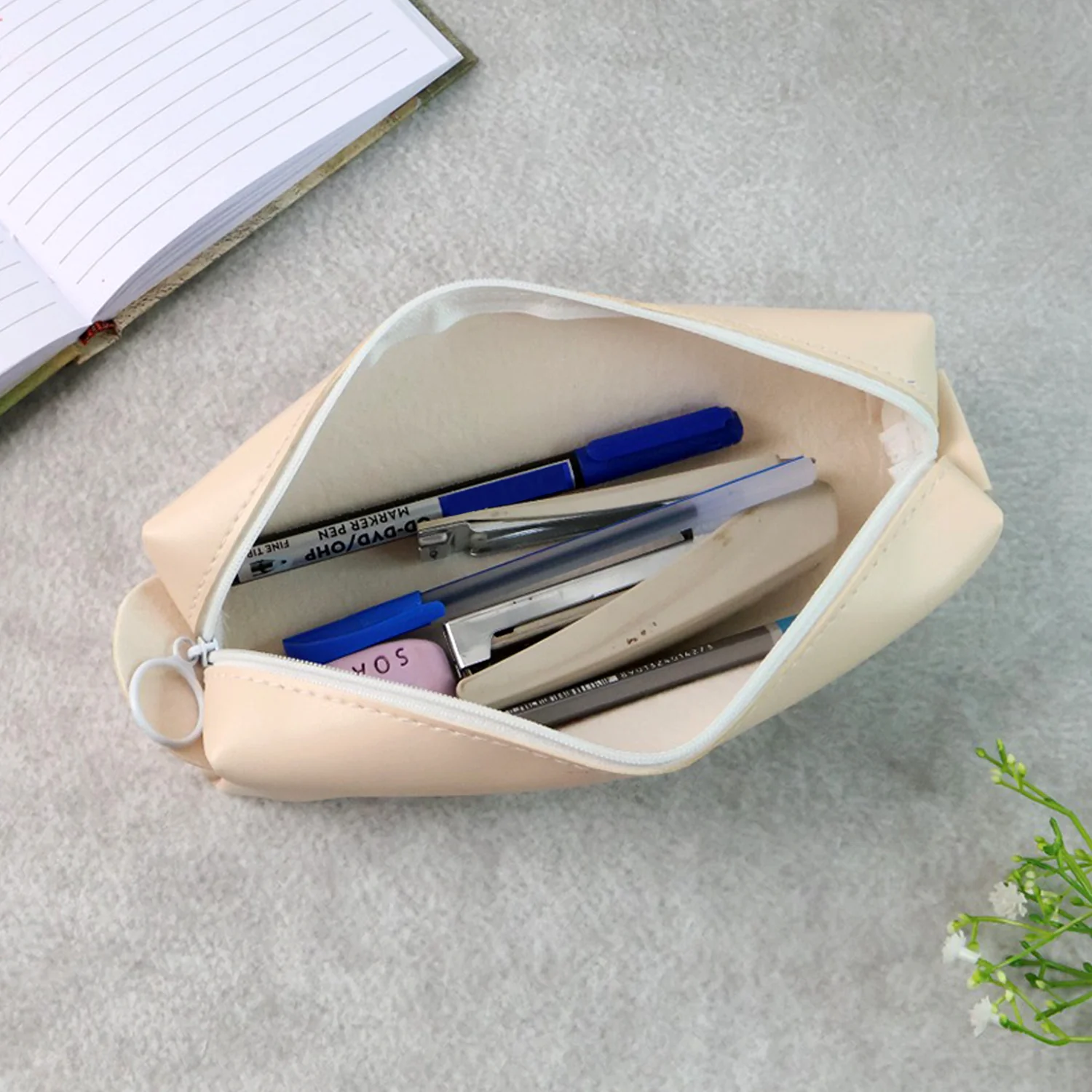 Slim PU Leather Pencil Pouch - (1 Pc) - Image 3