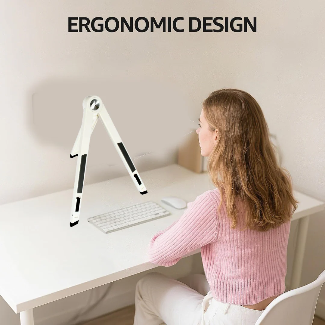 Slim Tablet Mobile Stand Adjustable Foldable Tablet Stand Scaffold (1 Pc) - Image 6