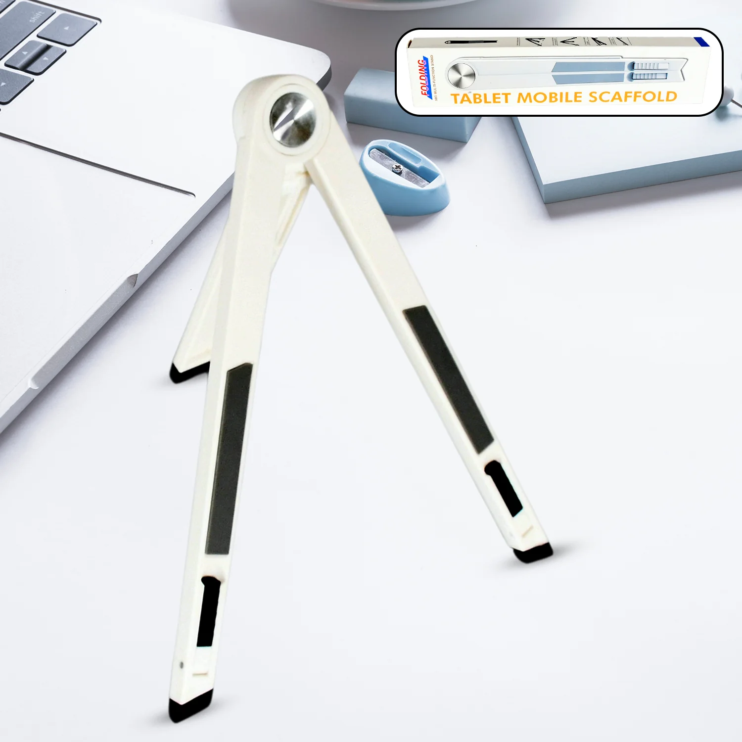 Slim Tablet Mobile Stand Adjustable Foldable Tablet Stand Scaffold (1 Pc) - Image 7