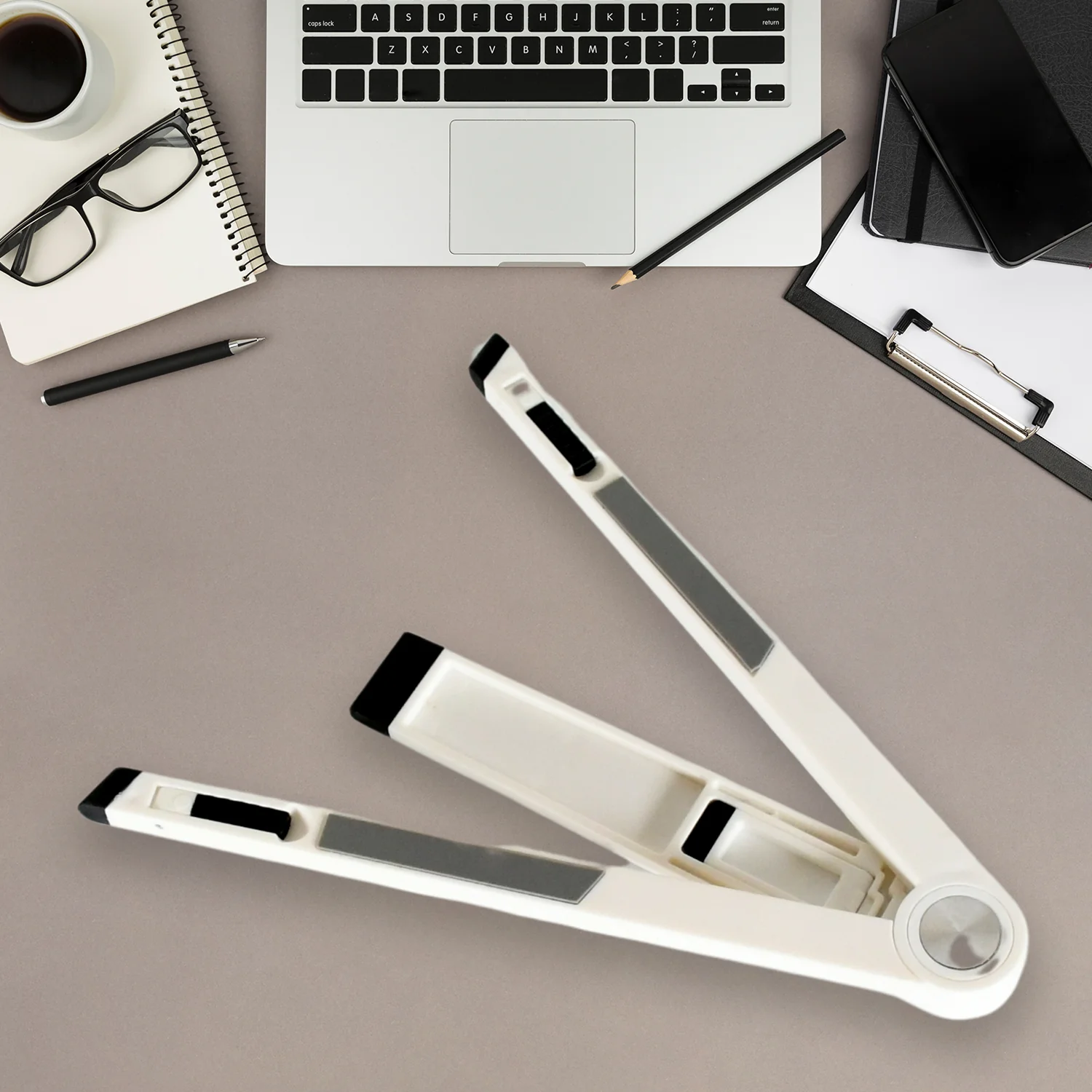 Slim Tablet Mobile Stand Adjustable Foldable Tablet Stand Scaffold (1 Pc) - Image 8