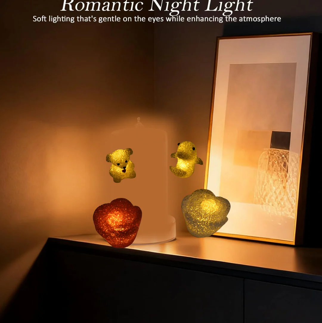 Decorative Multi Shape LED Night Lamp Set Cute Animal Design (6 Pc) - Image 4