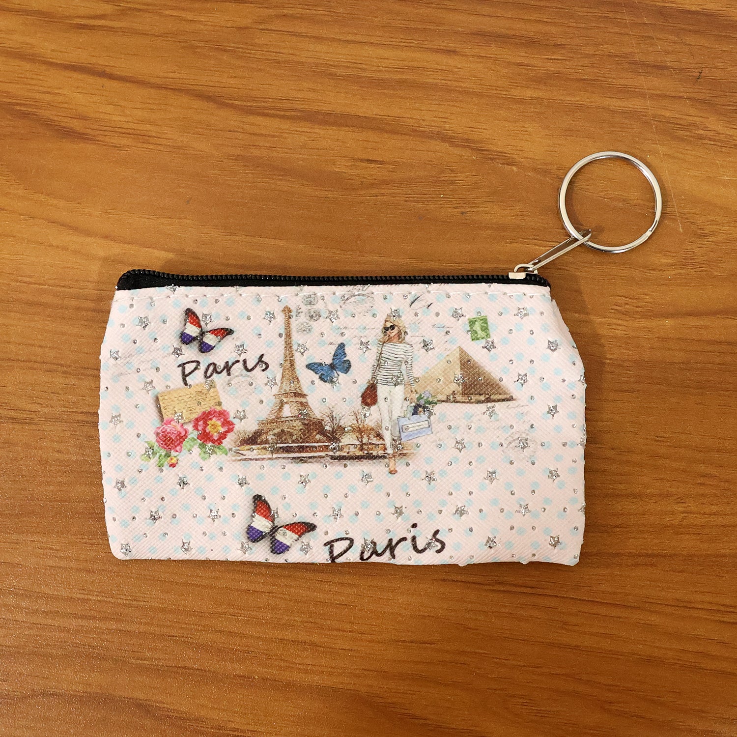 Small Paris Print Zipper Coin & Stationery Pouch (1 Pc) - Image 8