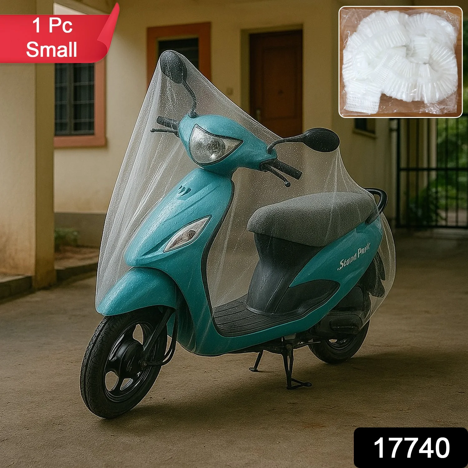 Small Plastic Activa Cover (1 Pc / 220 Cm Long Adjustable) - Image 2