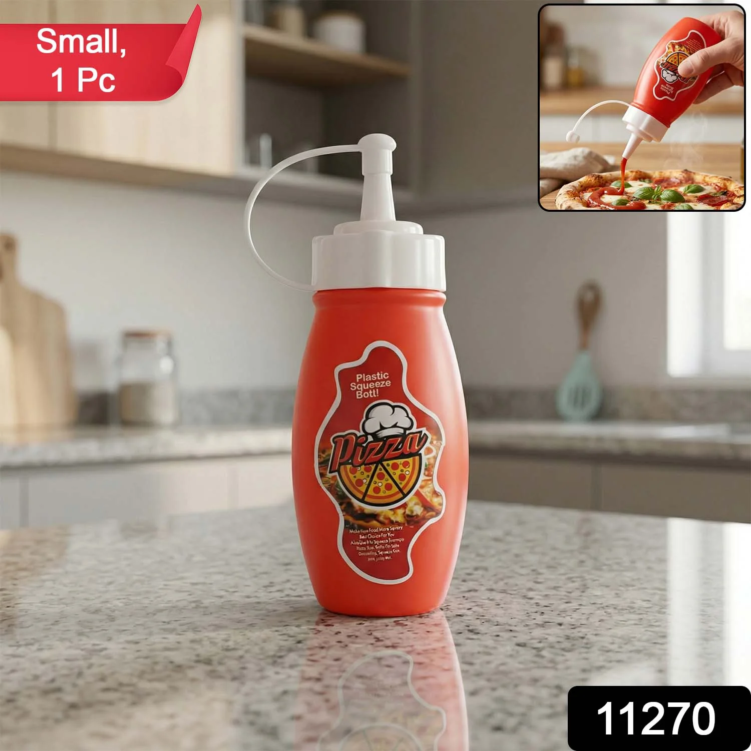 Small Plastic Squeeze Sauce Bottle for Pizza Ketchup Mayonnaise Dispensing (1 Pc) - Image 2