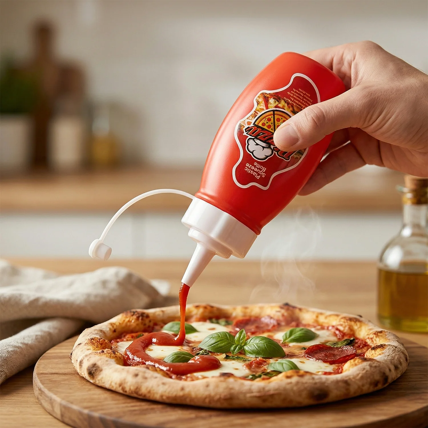 Small Plastic Squeeze Sauce Bottle for Pizza Ketchup Mayonnaise Dispensing (1 Pc) - Image 5