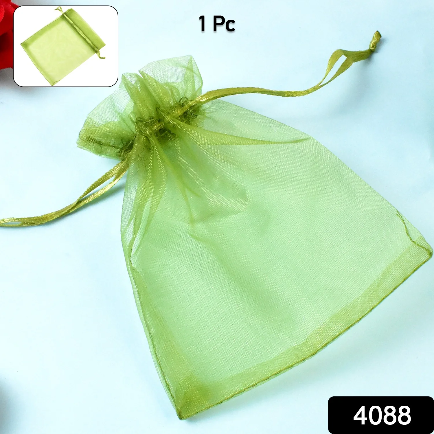 Small Potli Gift Bags, Small Mesh Bags Drawstring Gift Bags (1Pc / 12×10 Cm) - Image 2