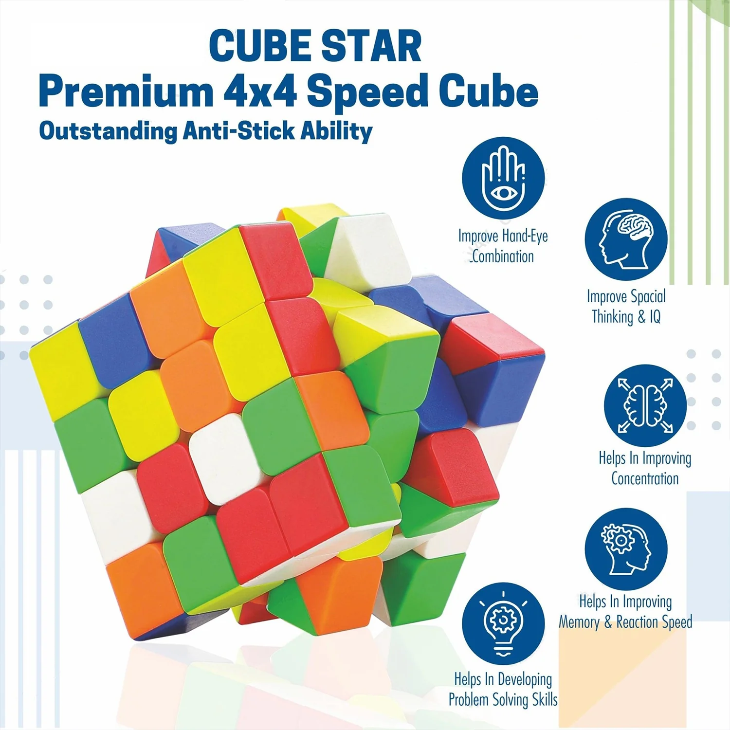Small 4×4×4 High Speed Stickerless Magic Cube Puzzle Toy for Kids and Adults - Image 3