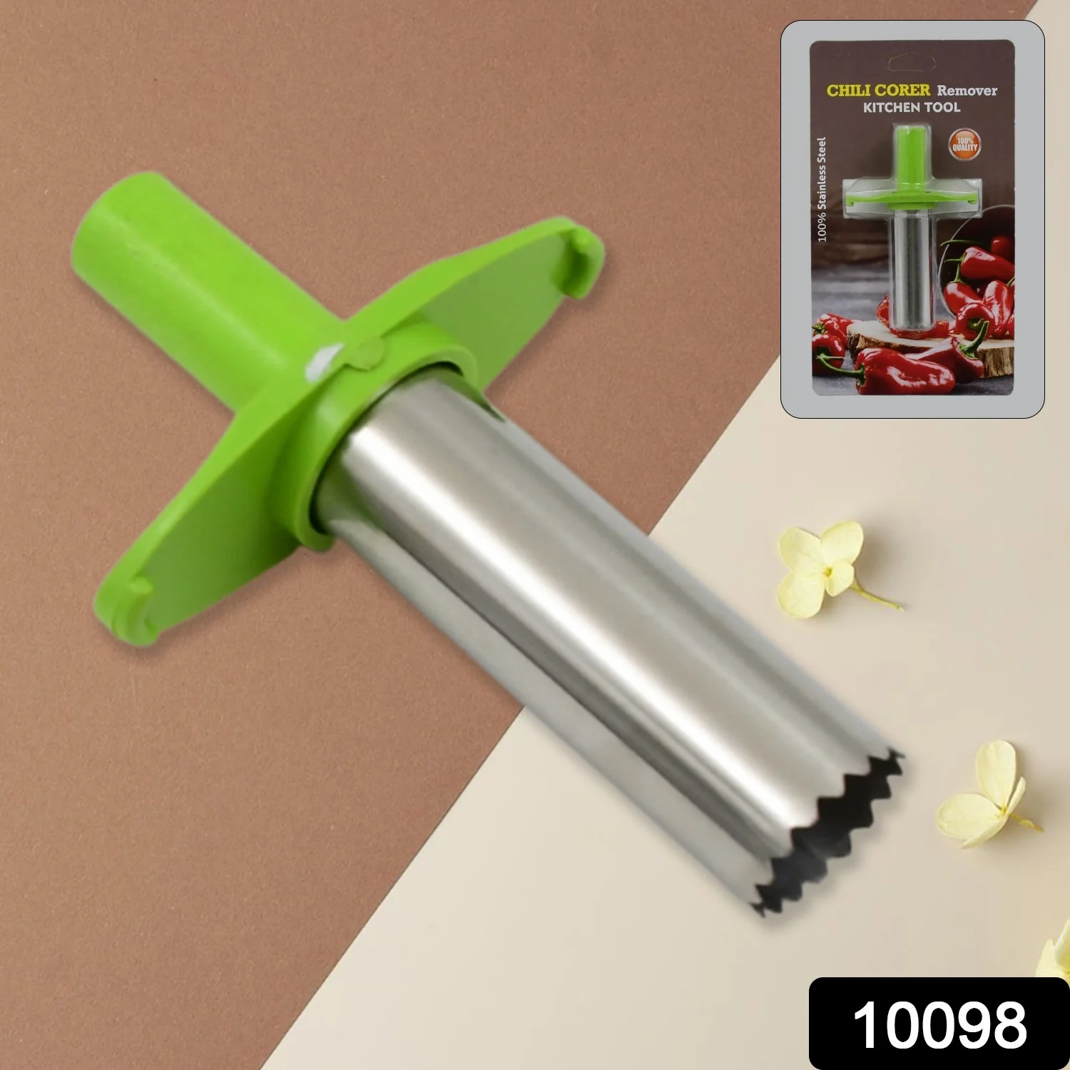 Small Stainless Steel Chili Corer Remover Kitchen Tool (1 Pc) - Image 2