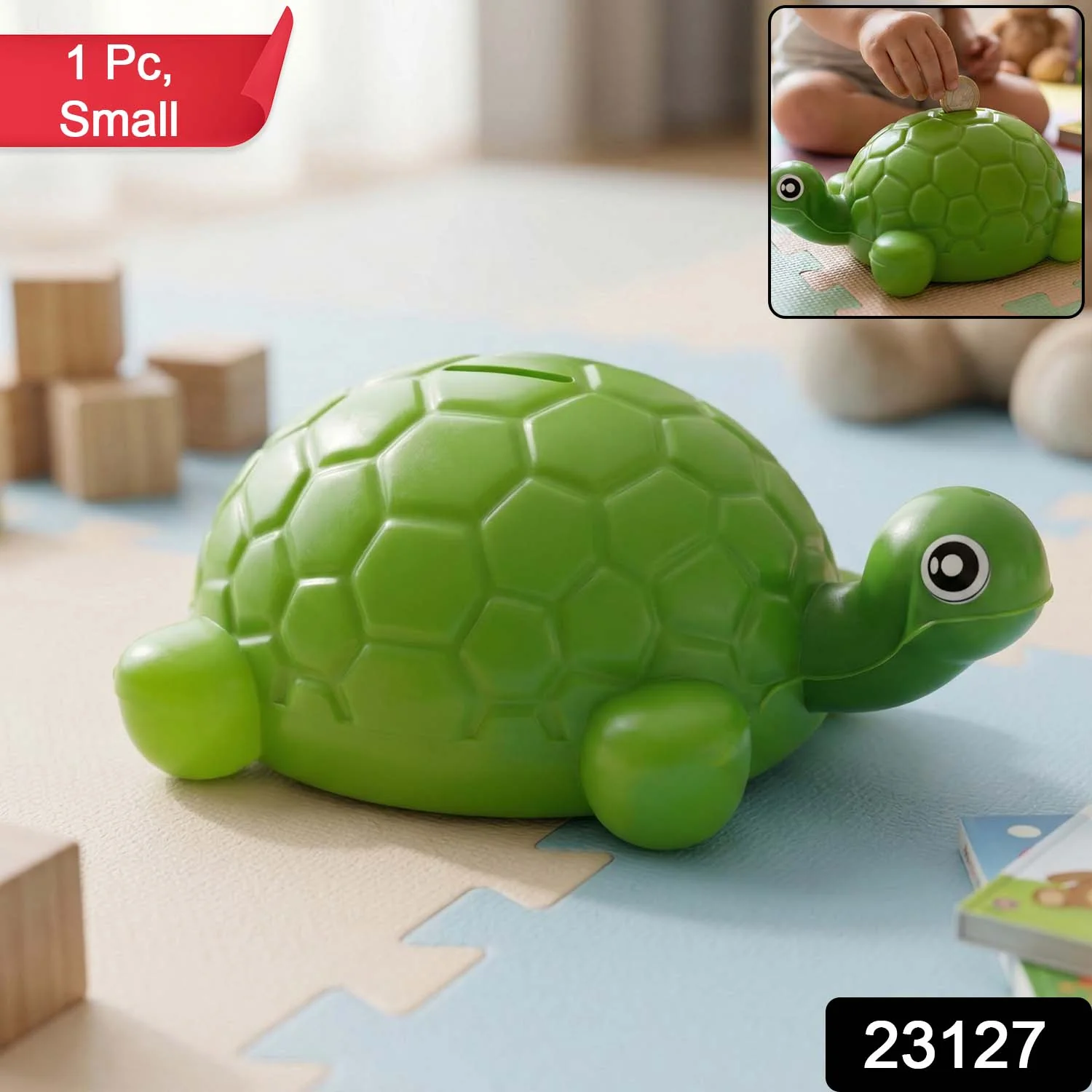 Small Tortoise Shape Money Bank Coin Saving Box (1 Pc) - Image 2