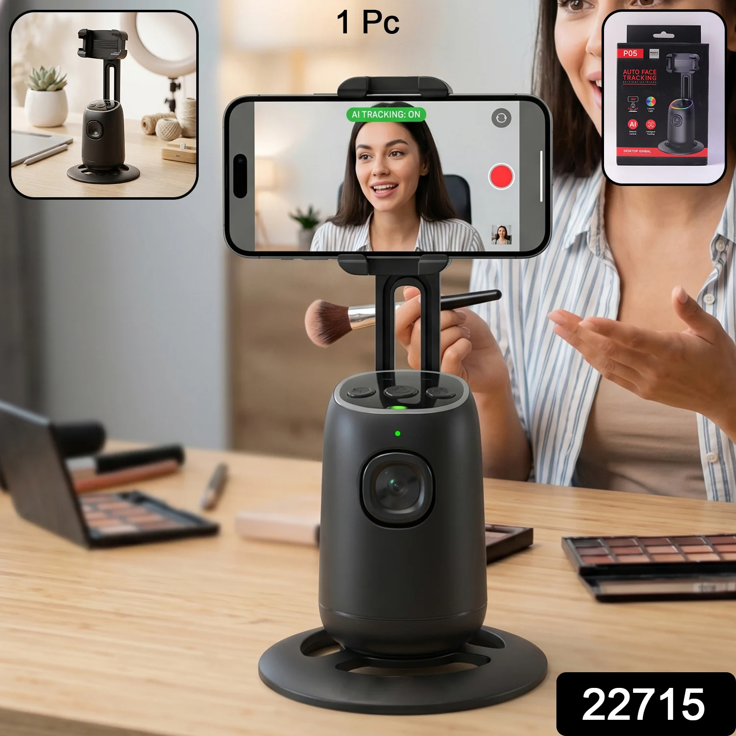 Smart AI Auto Face Tracking Mobile Holder (1 Pc) - Image 2