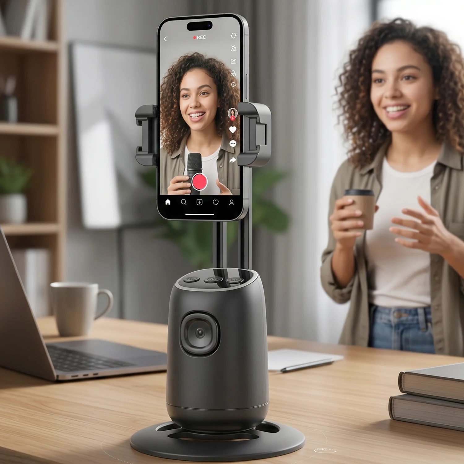 Smart AI Auto Face Tracking Mobile Holder (1 Pc) - Image 4