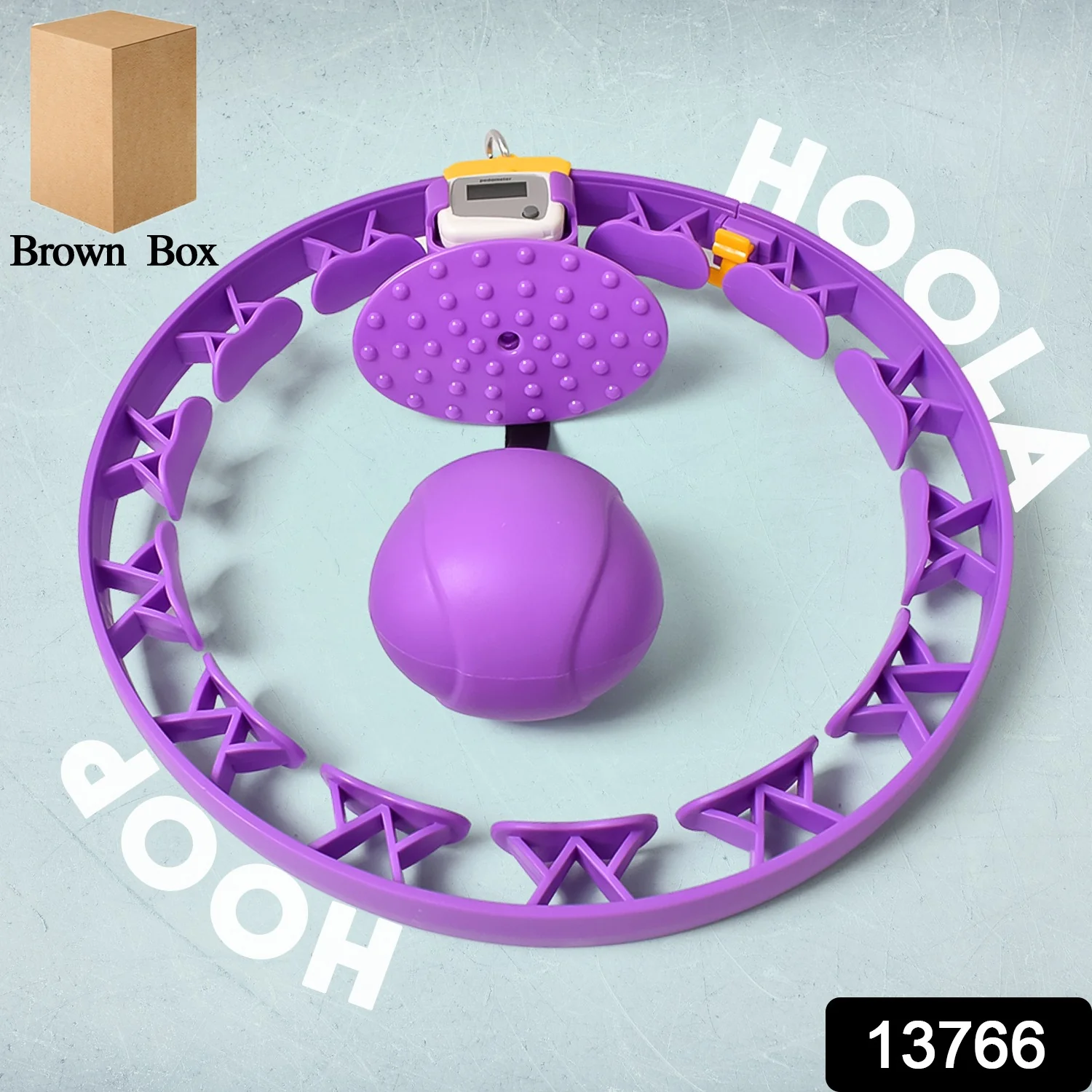 Smart Fitness Hula Hoops with Ball and Intelligent Counter (1 Pc / With Brown Box) - Image 2