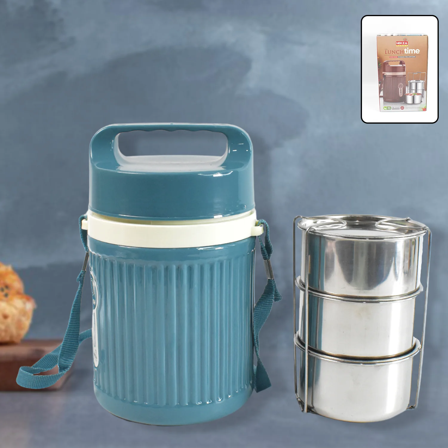 Stackable Insulated Tiffin with Handle (1 Pc): Leakproof, Hot Food Container - Image 3