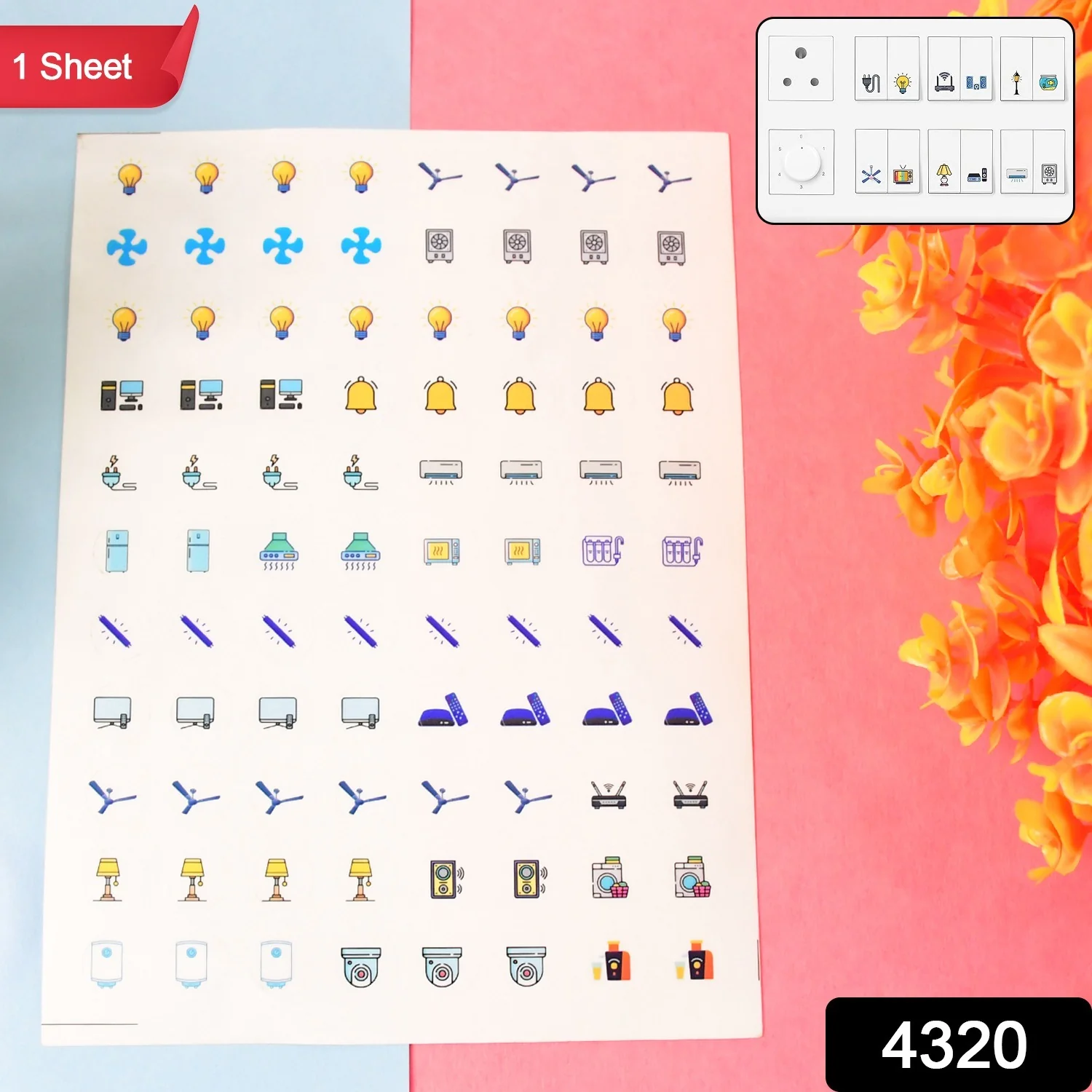 Smart Switch Icon Sticker Sheet (1 Sheet, 88 Icons) - Image 2