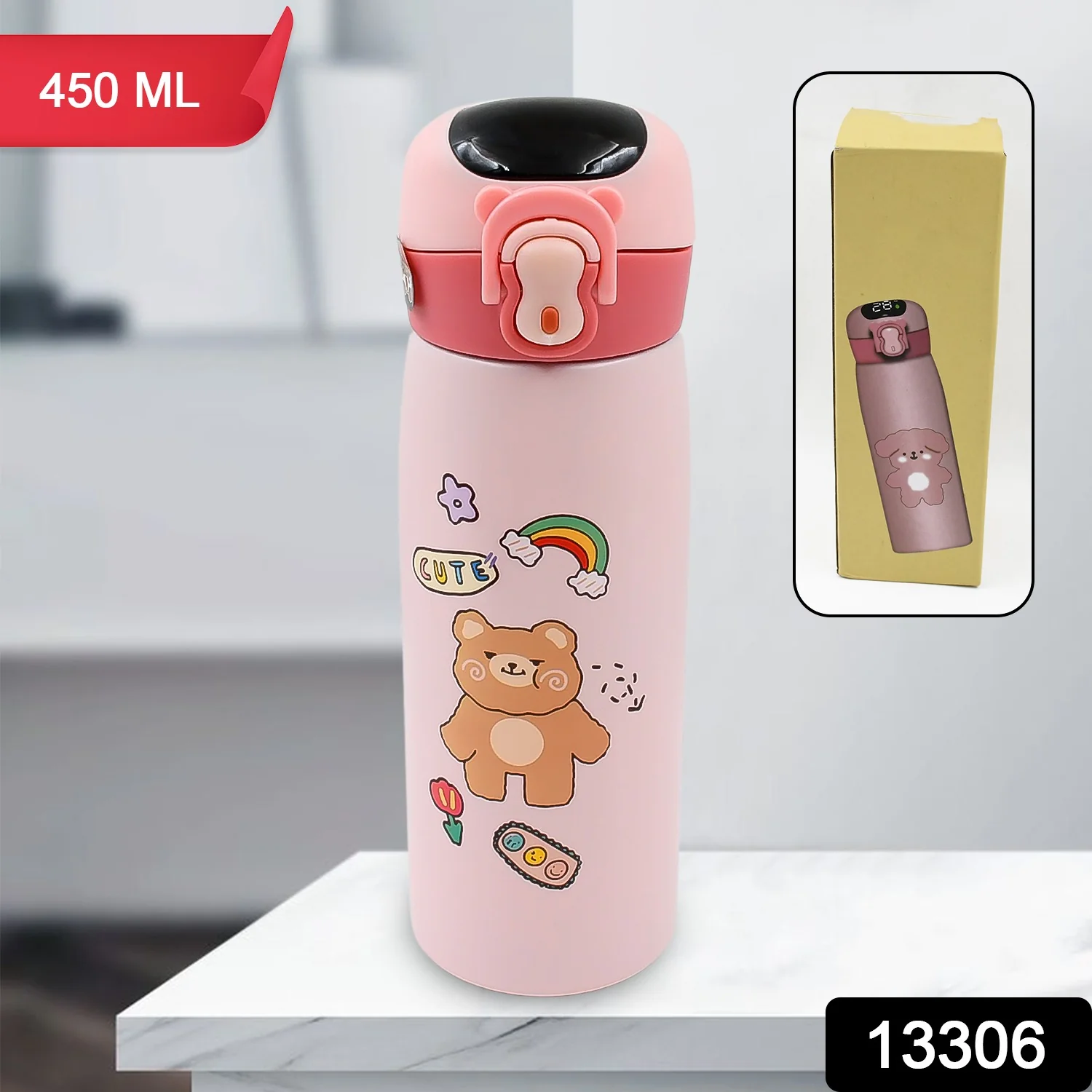 Smart Vacuum Insulated Water Bottle with LED Temperature Display (450 ML) - Image 2