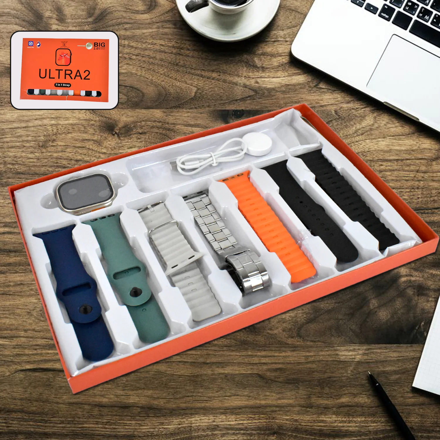 7 in 1 Ultra Smart watch Combo (1 Set / Mix Color) - Image 3