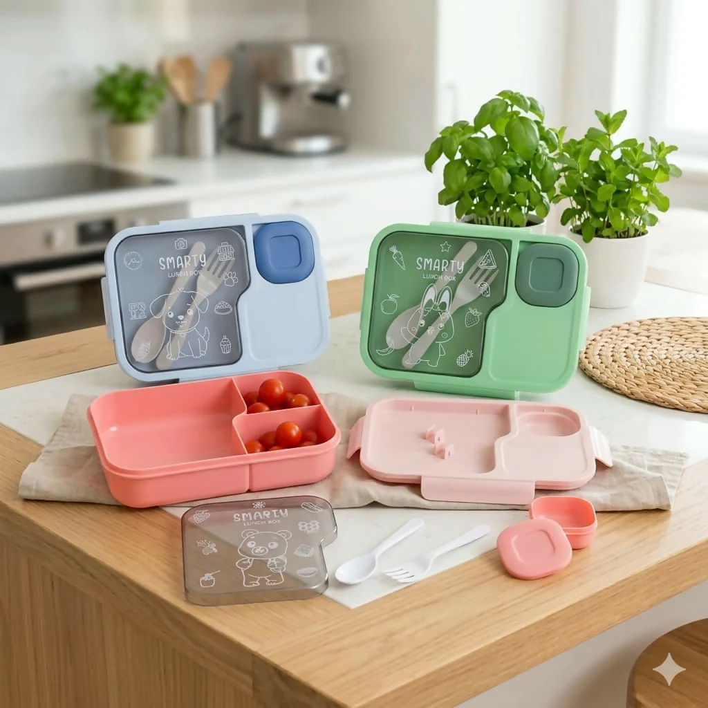 Smarty Kids Lunch Box with Snack Container Spoon Fork for School - Image 2