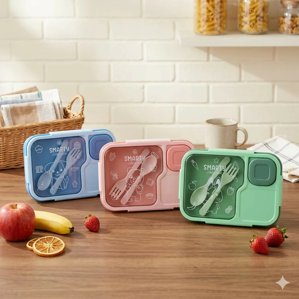 Smarty Kids Lunch Box with Snack Container Spoon Fork for School - Image 3