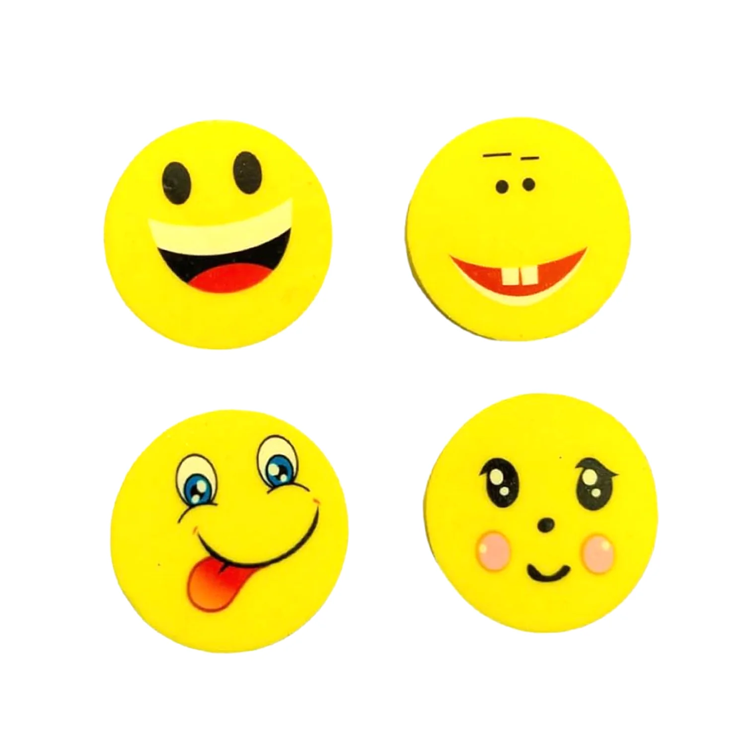 Cute Smile Emoji Eraser Set – Perfect for Kids (4pc Set) - Image 3