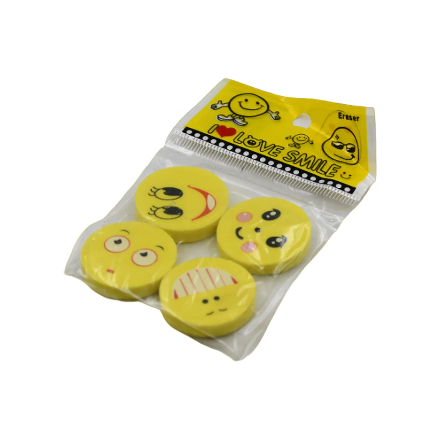 Cute Smile Emoji Eraser Set – Perfect for Kids (4pc Set) - Image 4