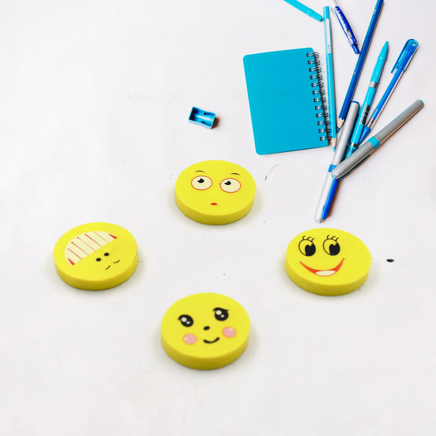 Cute Smile Emoji Eraser Set – Perfect for Kids (4pc Set) - Image 5