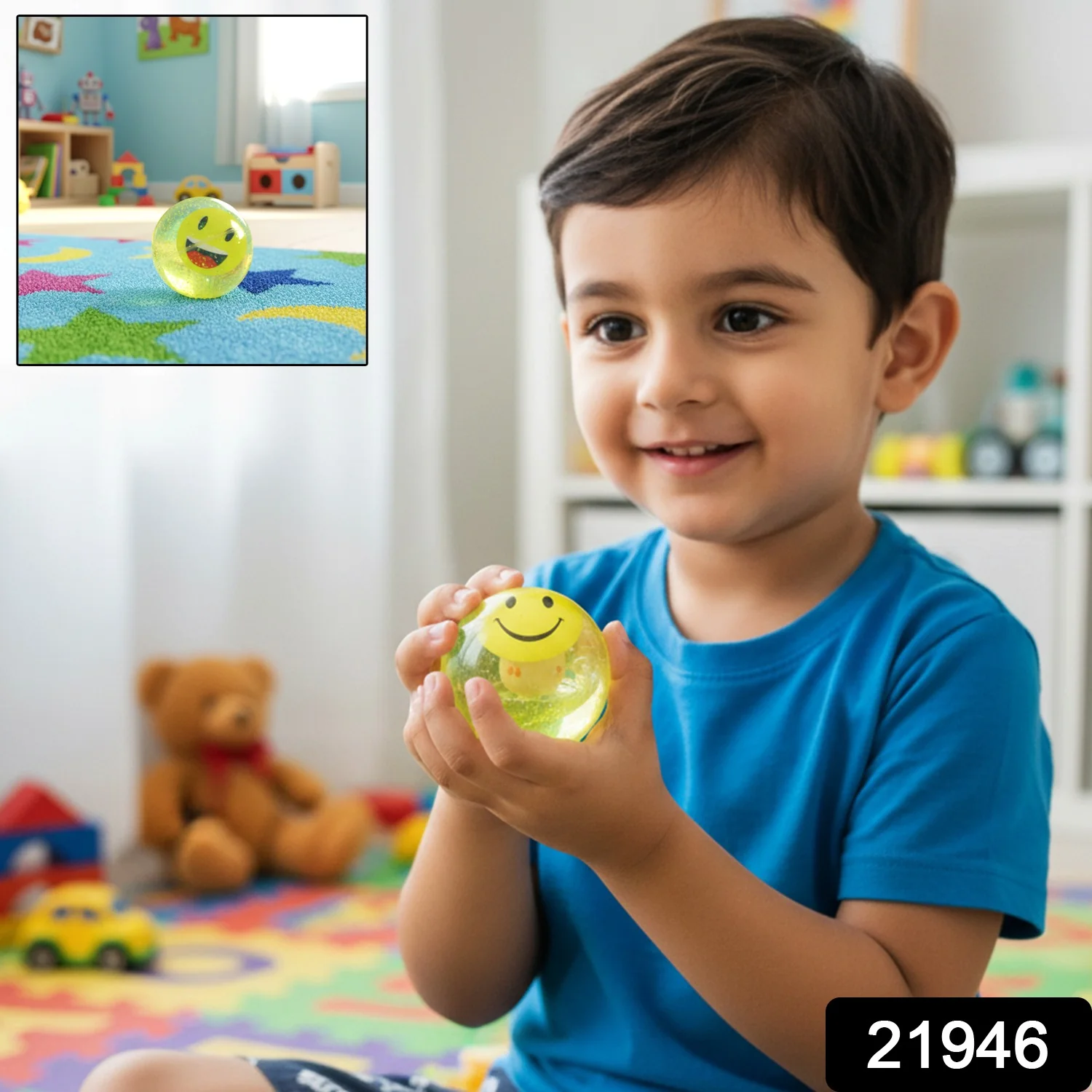 Smiley Face Sensory Light Water Ball Toy for Kids (1 Pc) - Image 2
