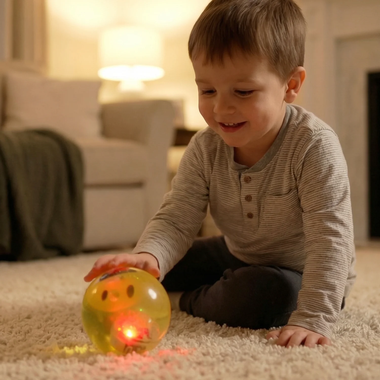 Smiley Face Sensory Light Water Ball Toy for Kids (1 Pc) - Image 5