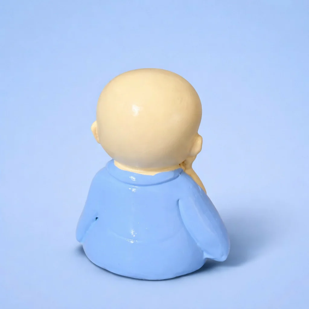 Smiling Monk Showpiece Cute Baby Buddha Desk Decor Figurine - Image 4