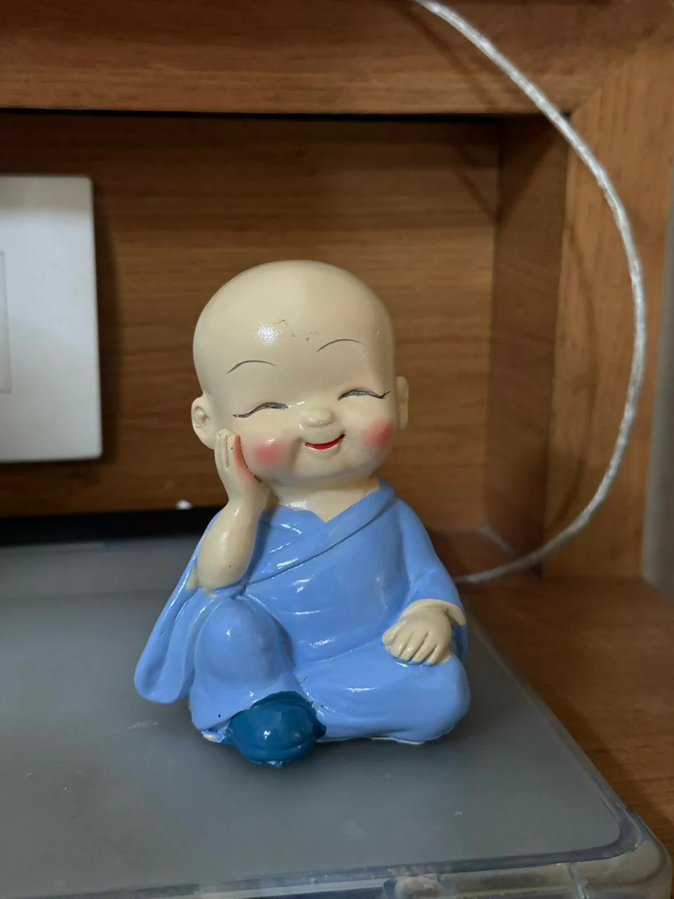 Smiling Monk Showpiece Cute Baby Buddha Desk Decor Figurine - Image 6