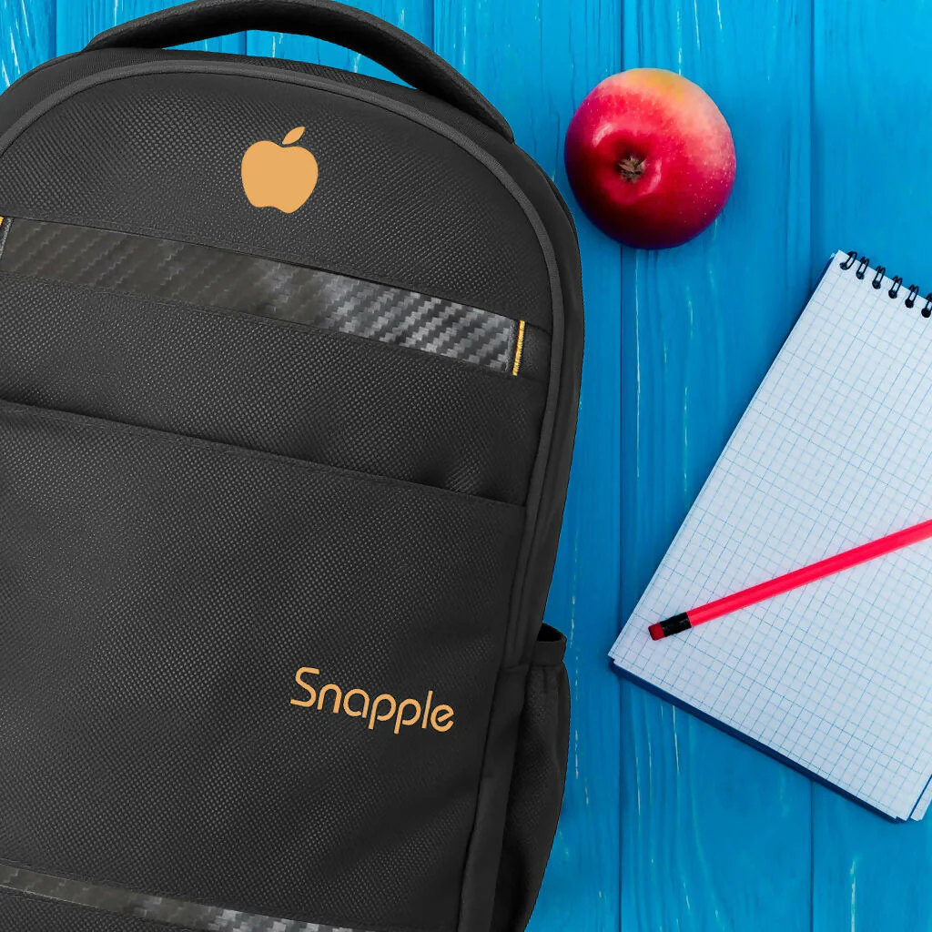 Snapple Black Laptop Backpack with Orange Logo - Image 3