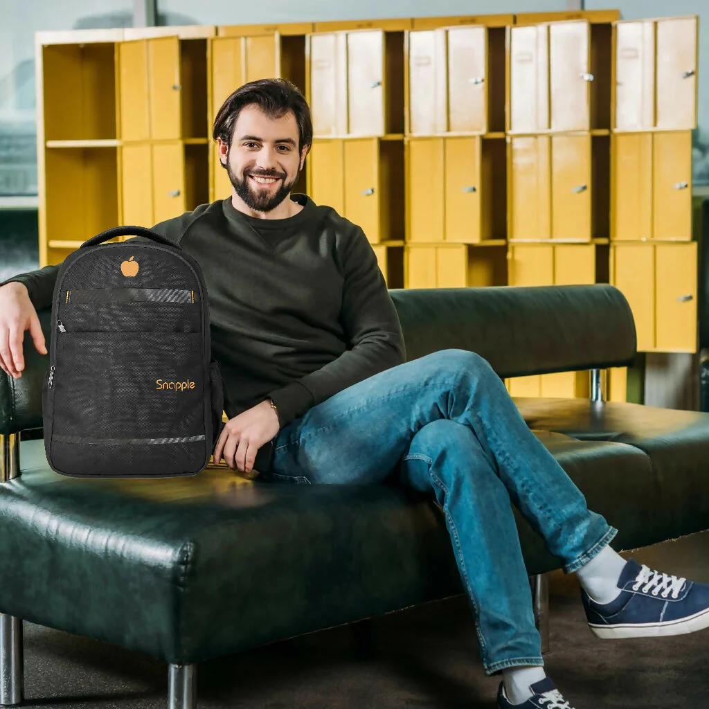 Snapple Black Laptop Backpack with Orange Logo - Image 4
