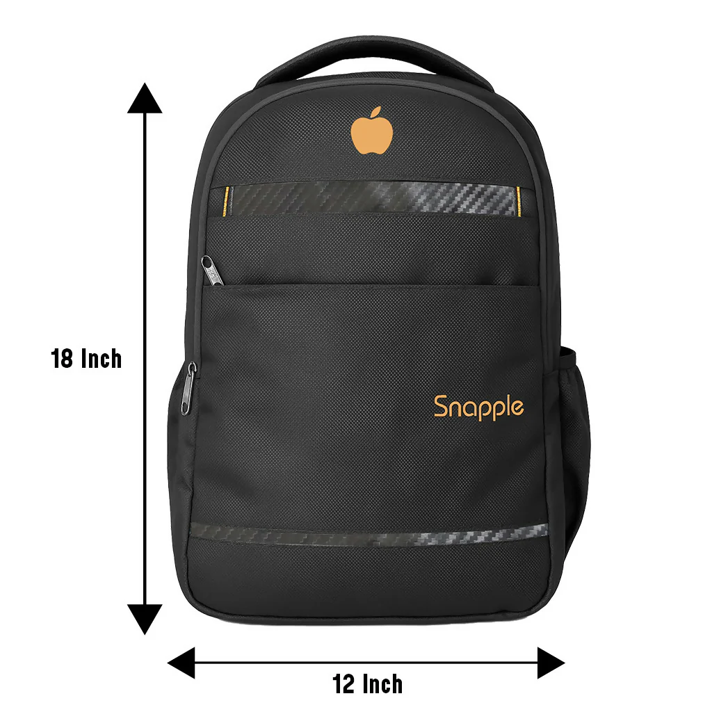 Snapple Black Laptop Backpack with Orange Logo - Image 5