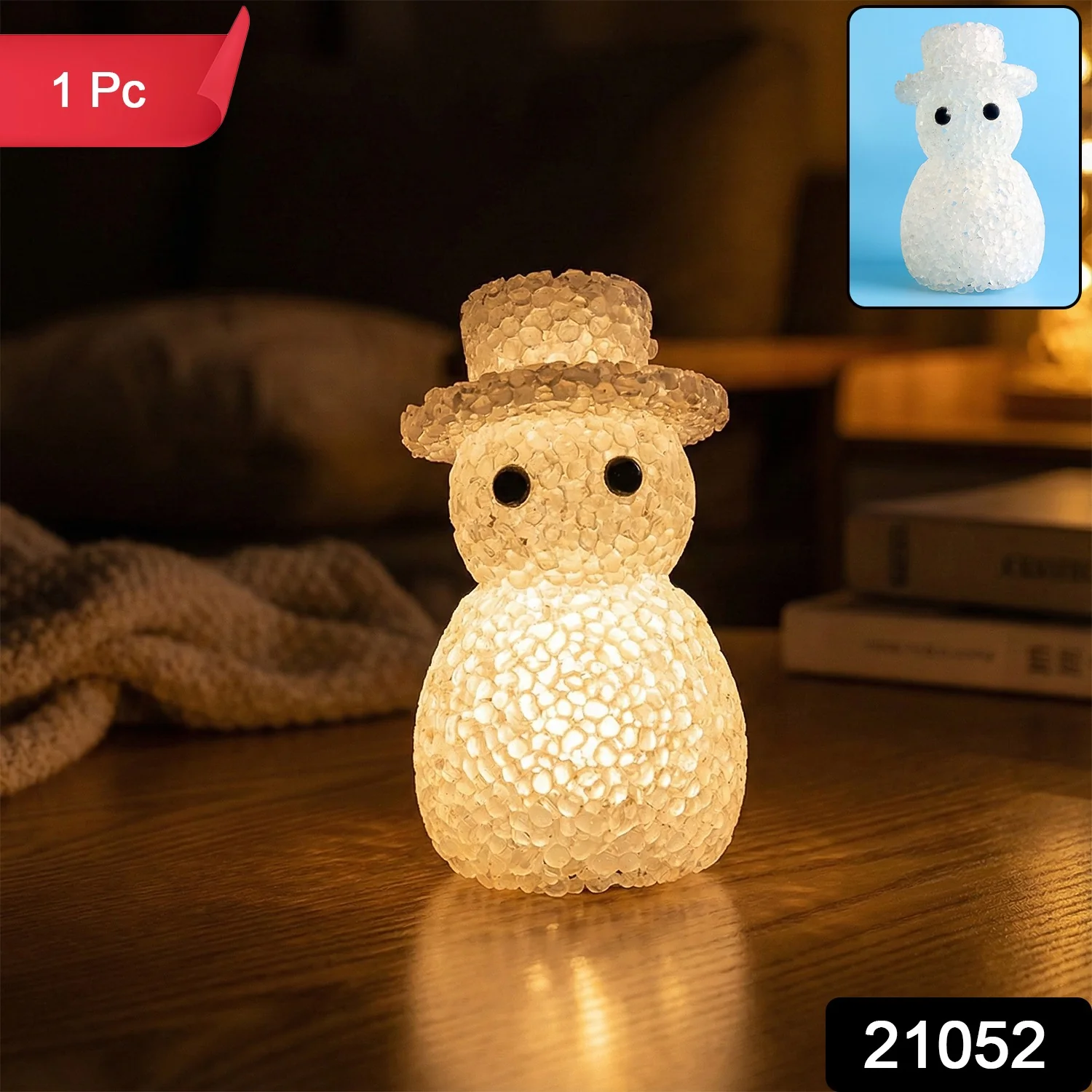 Snowman-Shaped Decorative LED Night Lamp (1 Pc) - Image 2